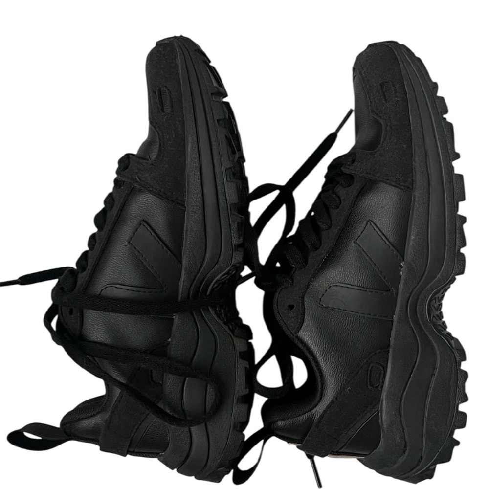 Veja & Rick Owen’s Black Sneakers with Rugged Sole and Durable Design
